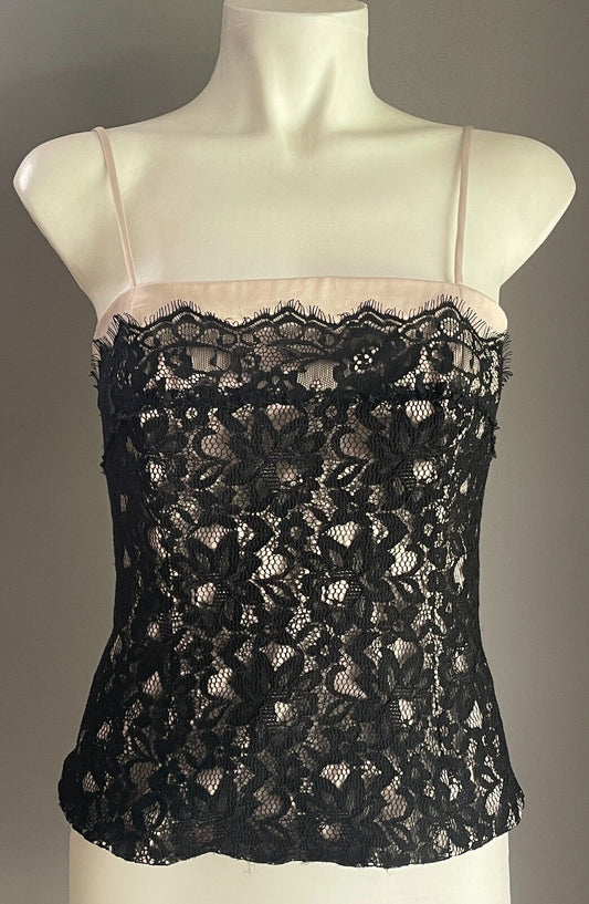 EVENTS COLLECTION Corset Top Black Lace & Champagne Lining Bustier Ladies Size 8