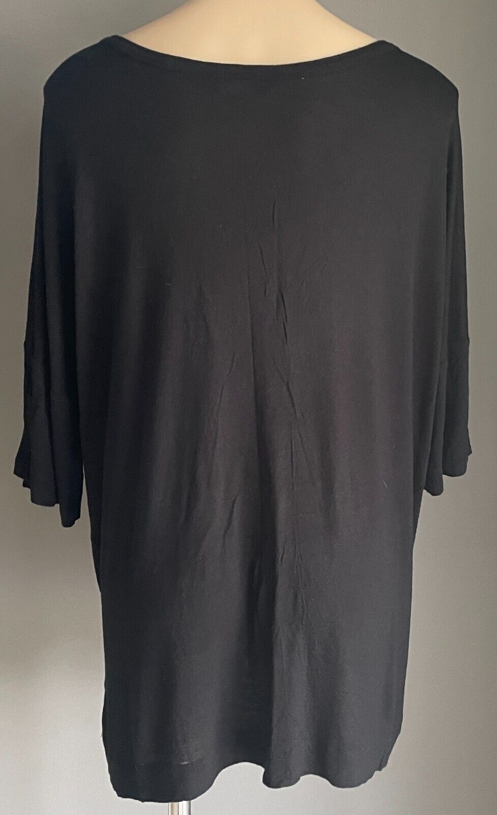 ROCKMANS Tee Black Short Sleeve Blush Gold Stud Embellished T-Shirt Top Size XL