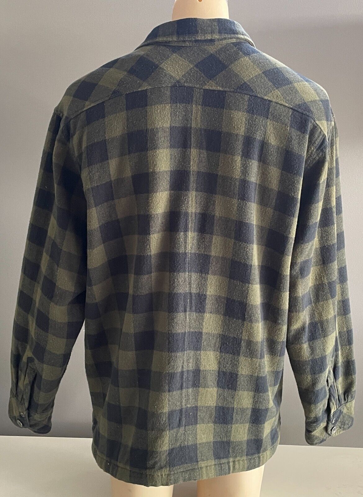SOUL SURF Shacket Khaki Black Check Padded Overshirt Mens Size XL Padded Pockets