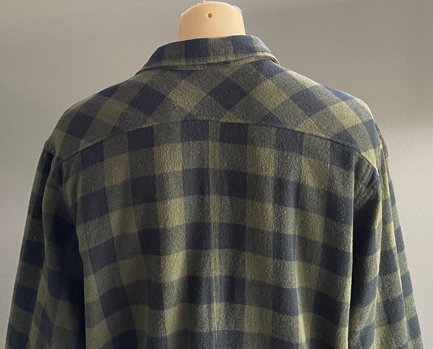 SOUL SURF Shacket Khaki Black Check Padded Overshirt Mens Size XL Padded Pockets