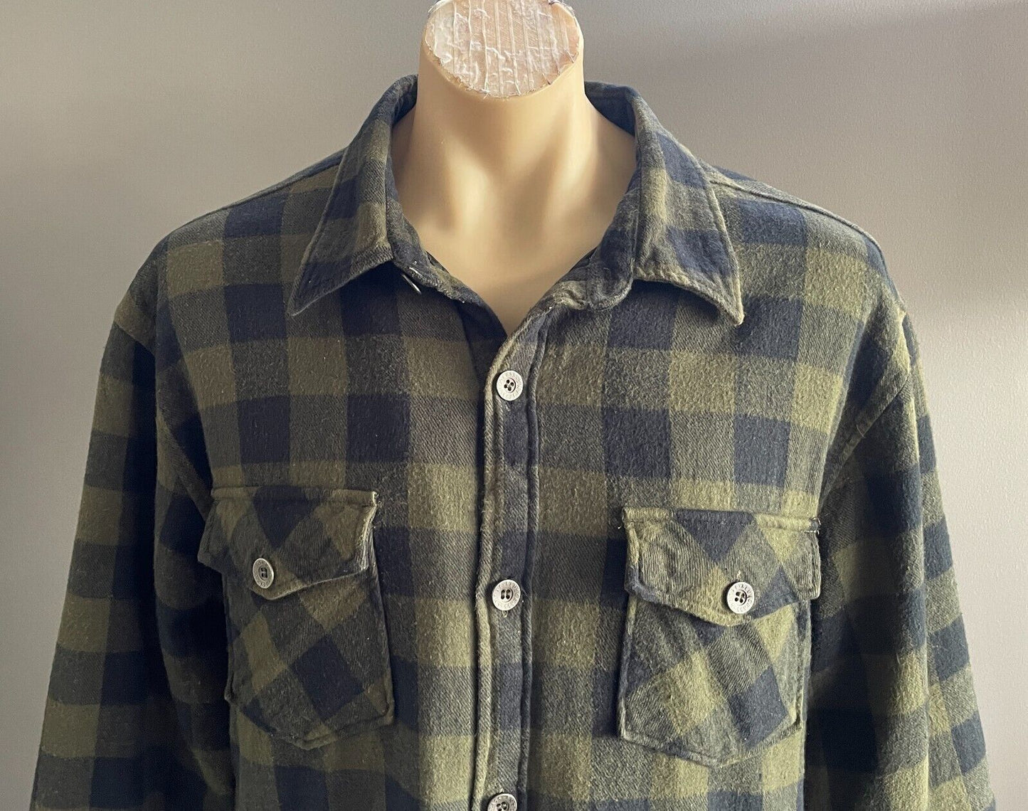 SOUL SURF Shacket Khaki Black Check Padded Overshirt Mens Size XL Padded Pockets