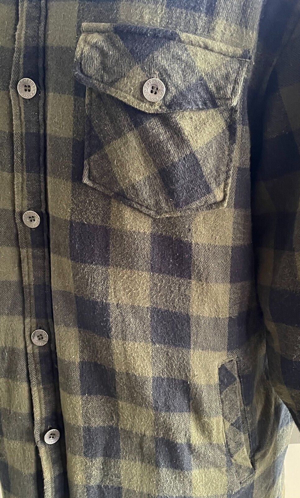 SOUL SURF Shacket Khaki Black Check Padded Overshirt Mens Size XL Padded Pockets