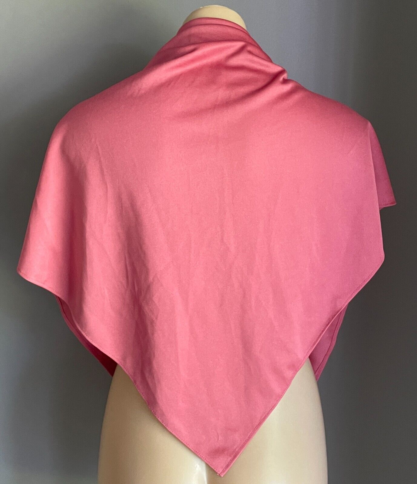 Dusty Rose Pink Triangle Shawl Wrap Hip Neck Scarf  8 - 12 Handmade Has Stretch