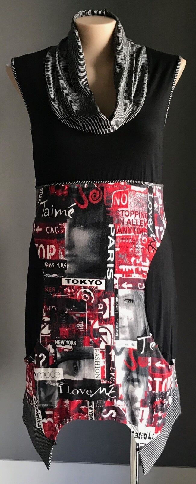 TAKING SHAPE TS Top Dress Multi Colour Cowl Neck Sleeveless Plus Sz XS 14 16 NEW