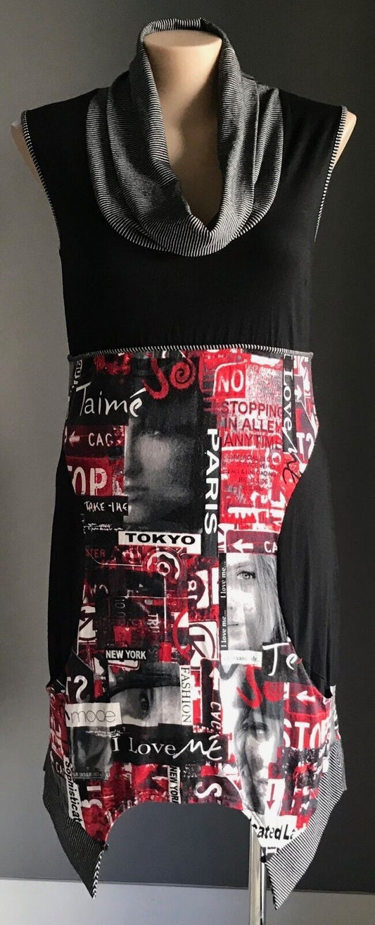 TAKING SHAPE TS Top Dress Multi Colour Cowl Neck Sleeveless Plus Sz XS 14 16 NEW