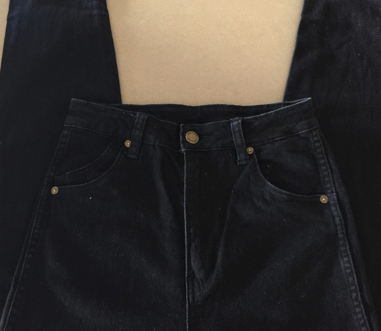ROLLA'S "Eastcoast" Denim Jeans High Rise Skinny Leg Black Size 8 ROLLAS