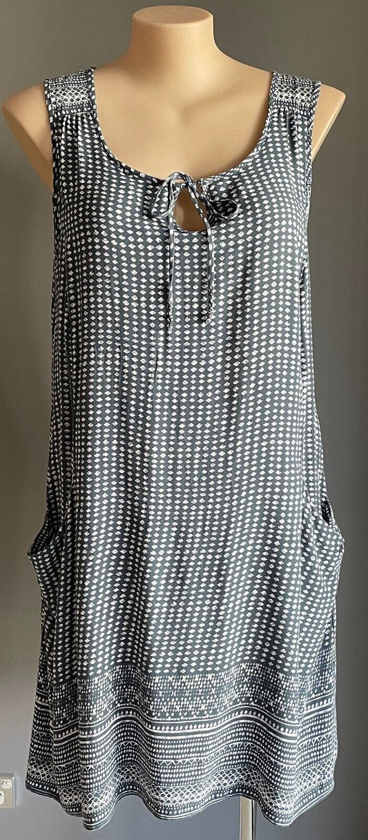AUTOGRAPH Dress Summer Shift Blue White Print Sleeveless Light Plus Size 16 NEW