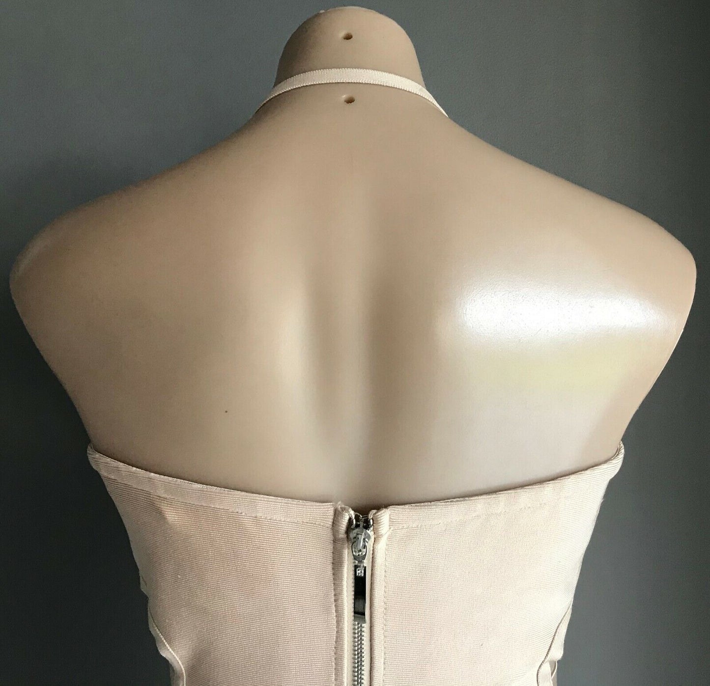 SwimSuit Bodysuit Side Ladder Cut Out ONE PIECE Blush Beige Underwire Size L 12