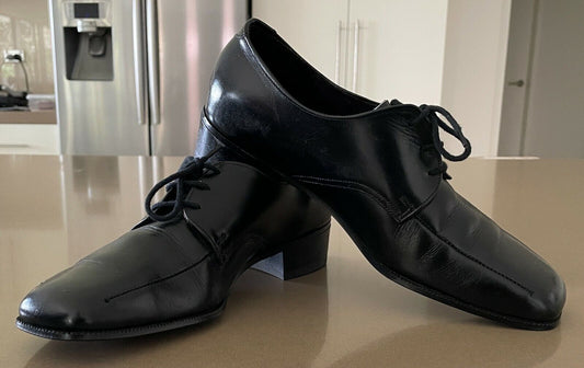Mens CLARIDGE Dress Shoes Black Leather Lace Up  Size 6.5  27.2cm Vintage