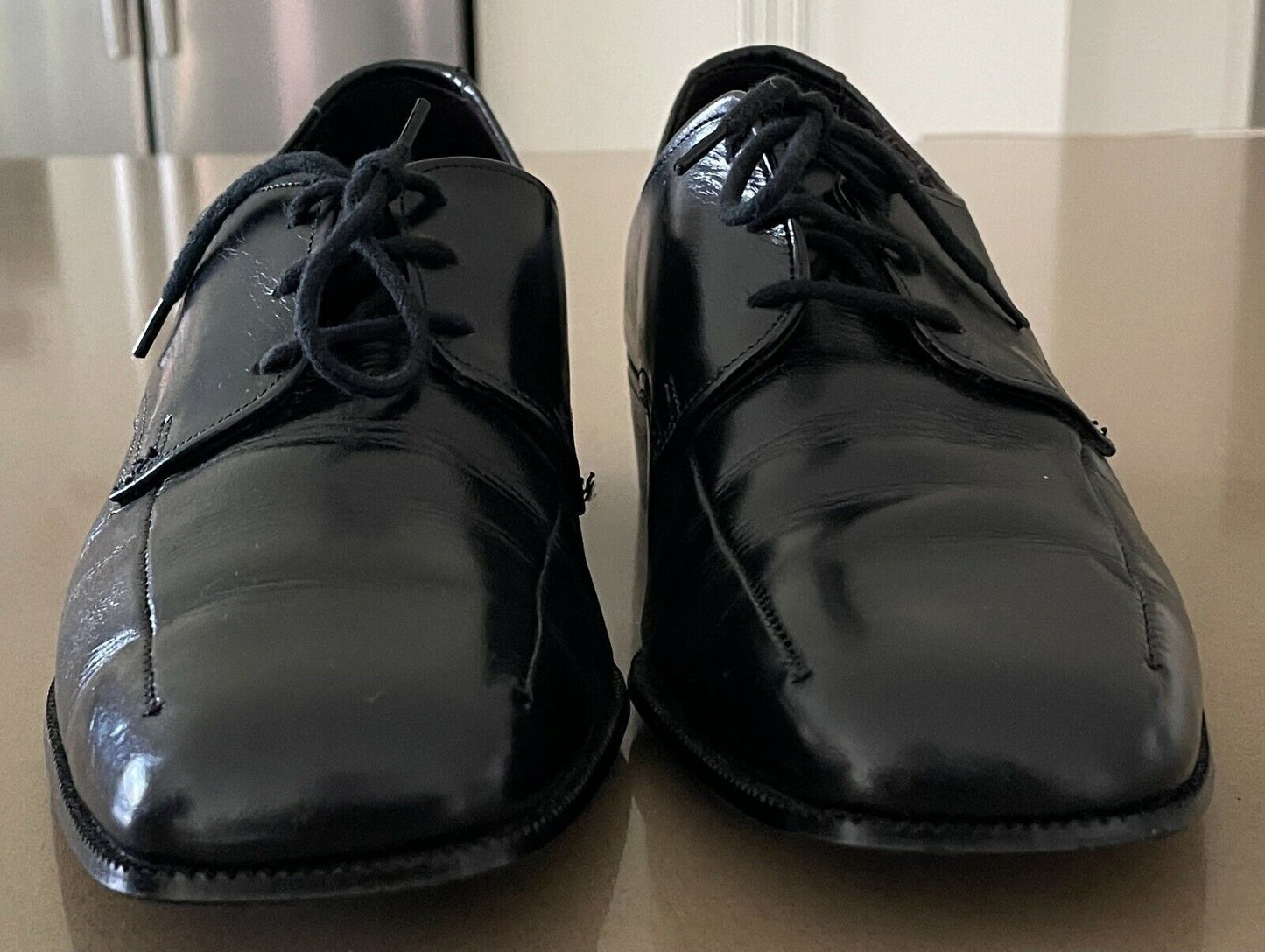 Mens CLARIDGE Dress Shoes Black Leather Lace Up  Size 6.5  27.2cm Vintage