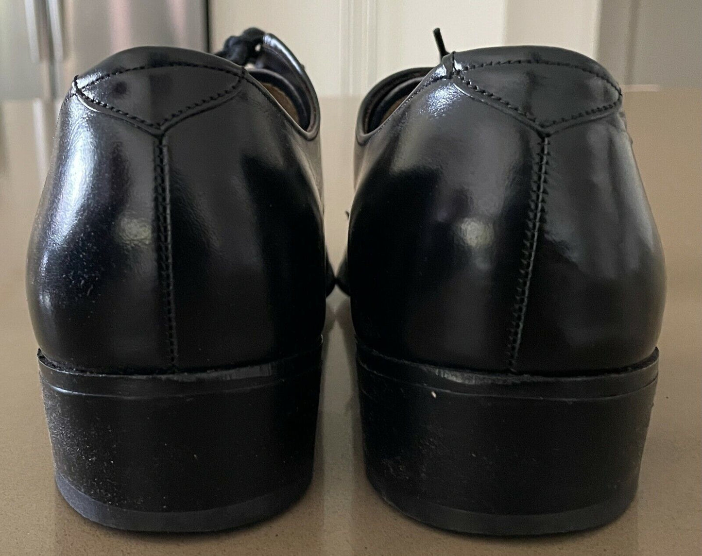 Mens CLARIDGE Dress Shoes Black Leather Lace Up  Size 6.5  27.2cm Vintage