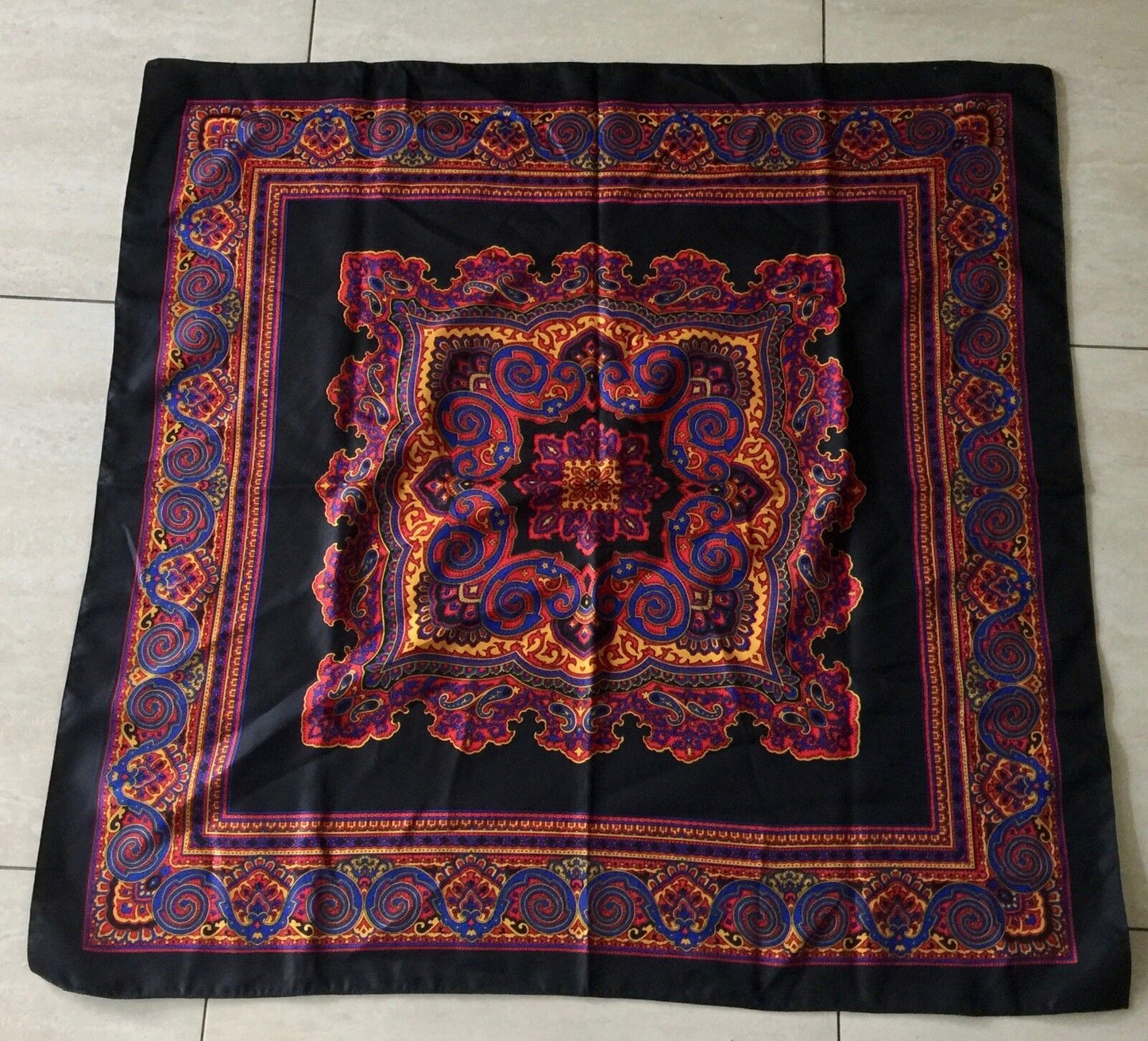Vintage ART OF THE SCARF  Multi Colour & Print Italian Made Scarf - Tie Rack