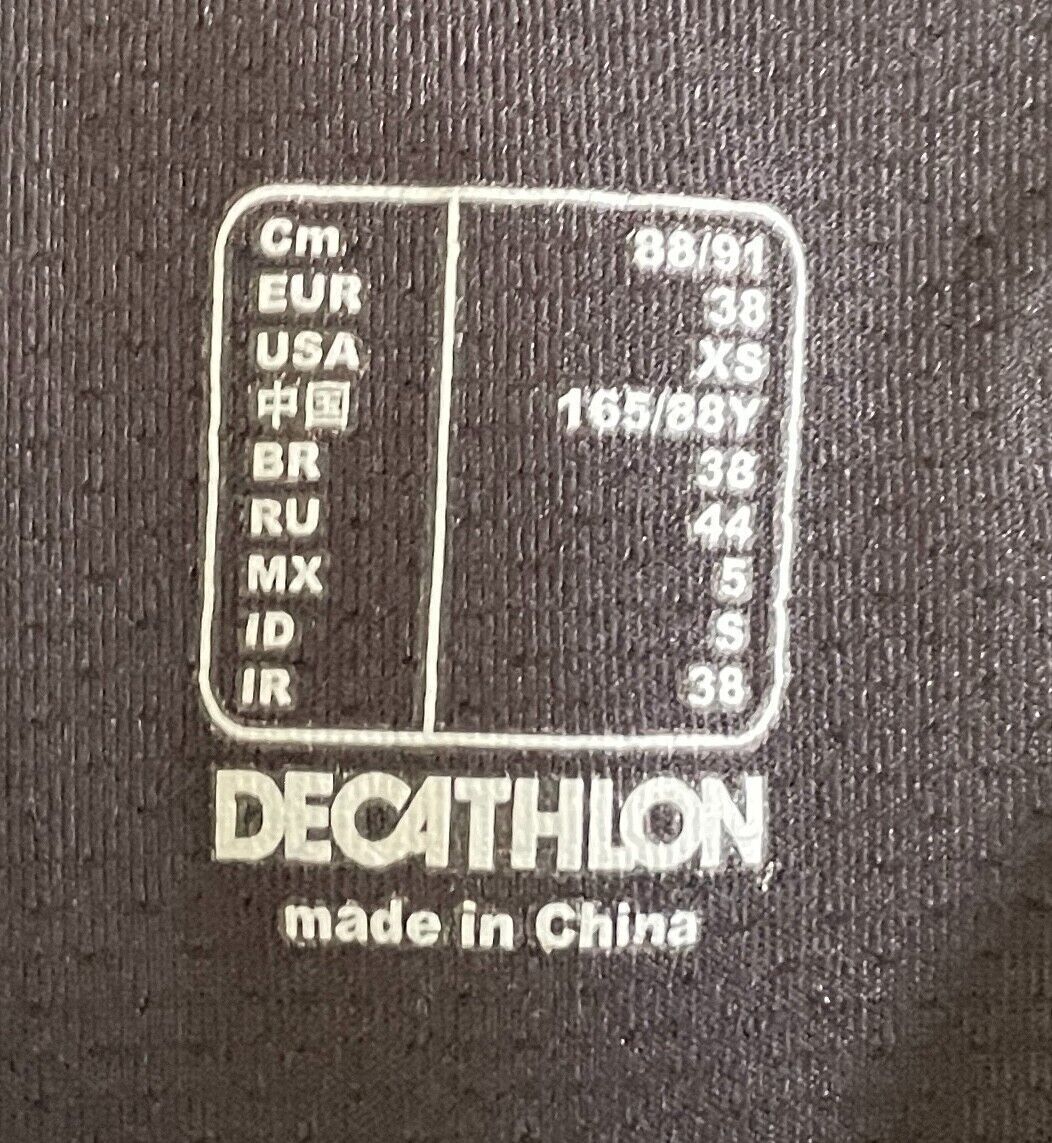 DECATHLON "Kalenji" T- Shirt Black Running Size EUR 38 AU 10 Moisture Wicking