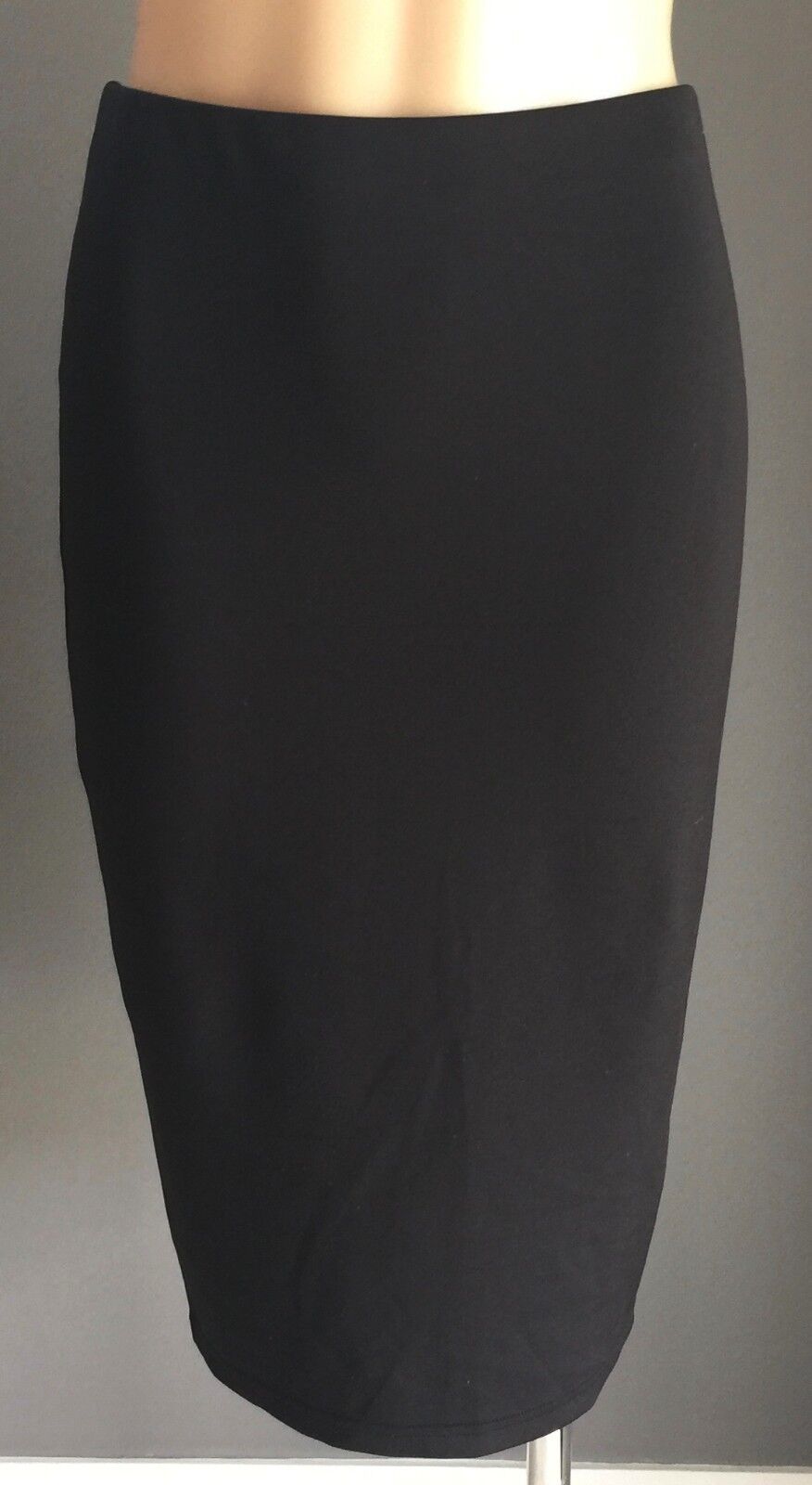 TEMT Pencil Skirt Black Stretch Straight 1950's Look Classic Basic Size L 12 NEW
