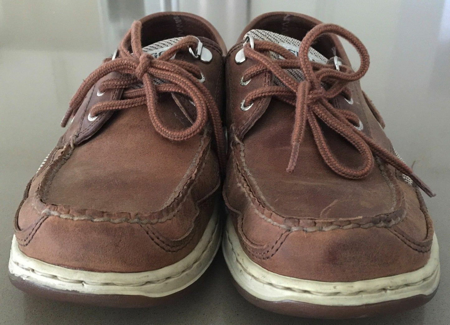 MARINE GRIP SEBAGO "Clovehitch ll"  Boat Shoes Tan Leather Mens Size US 8.5W