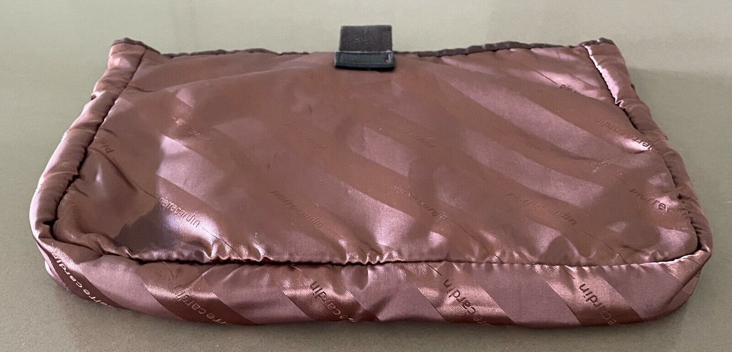 Unisex PIERRE CARDIN Travel Bag Brown Stripe Tablet Lap Top Lingerie Pouch Slip