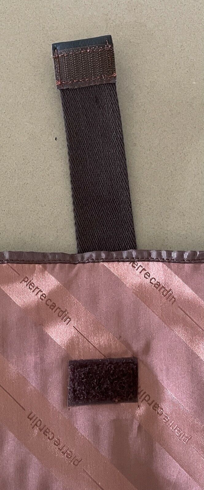 Unisex PIERRE CARDIN Travel Bag Brown Stripe Tablet Lap Top Lingerie Pouch Slip