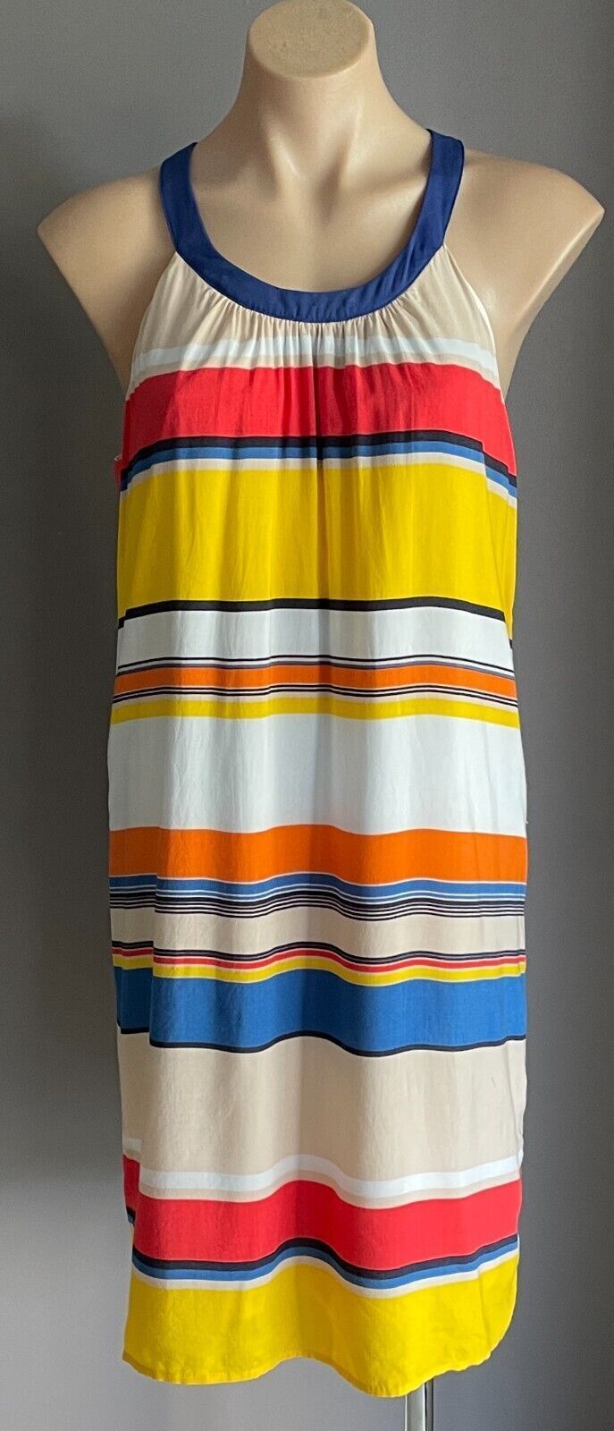 CHIPIE WOMAN Mini DressMulticolour Stripe Sleeveless Halter Neck Size 40 AU 12