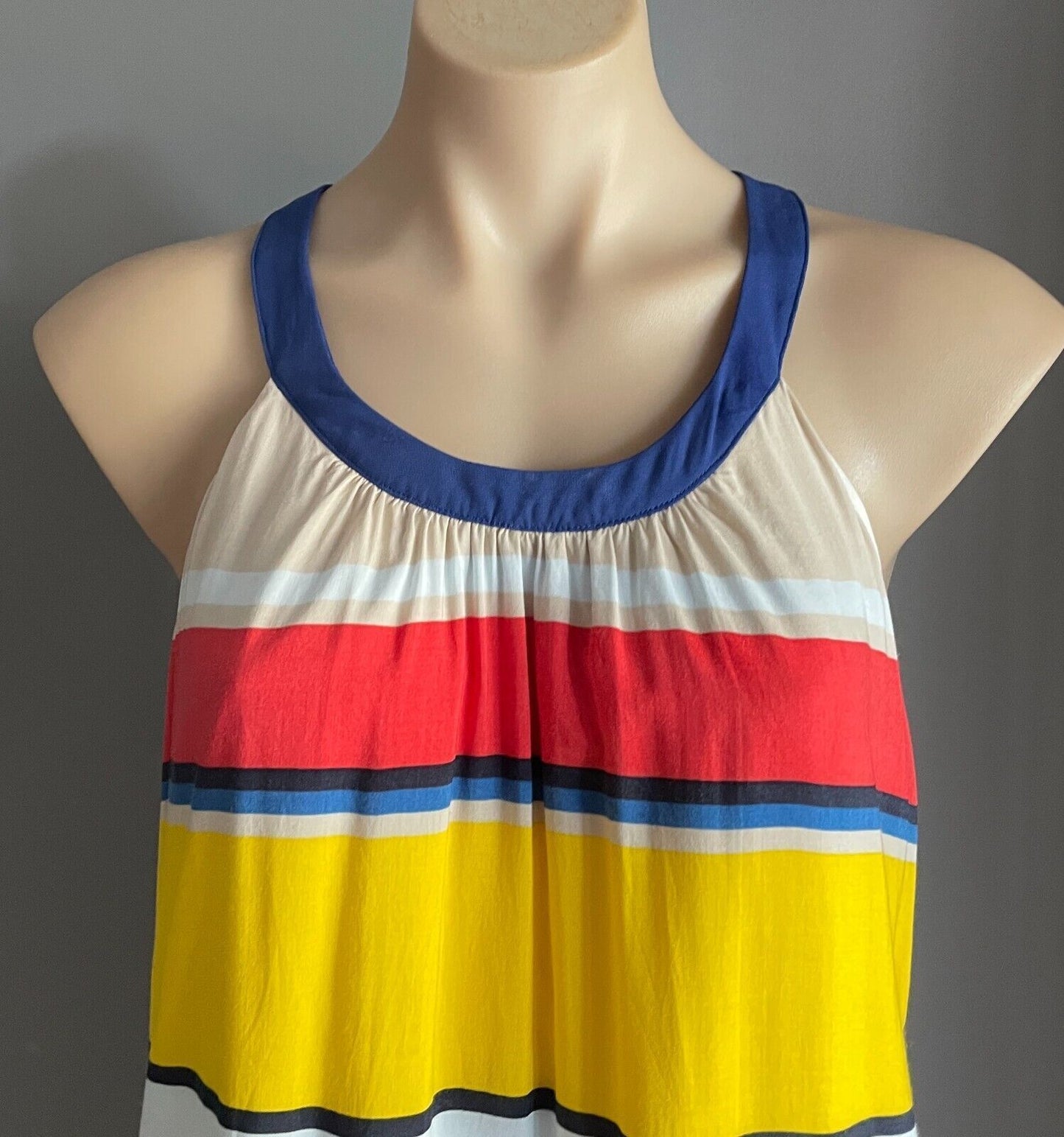 CHIPIE WOMAN Mini DressMulticolour Stripe Sleeveless Halter Neck Size 40 AU 12