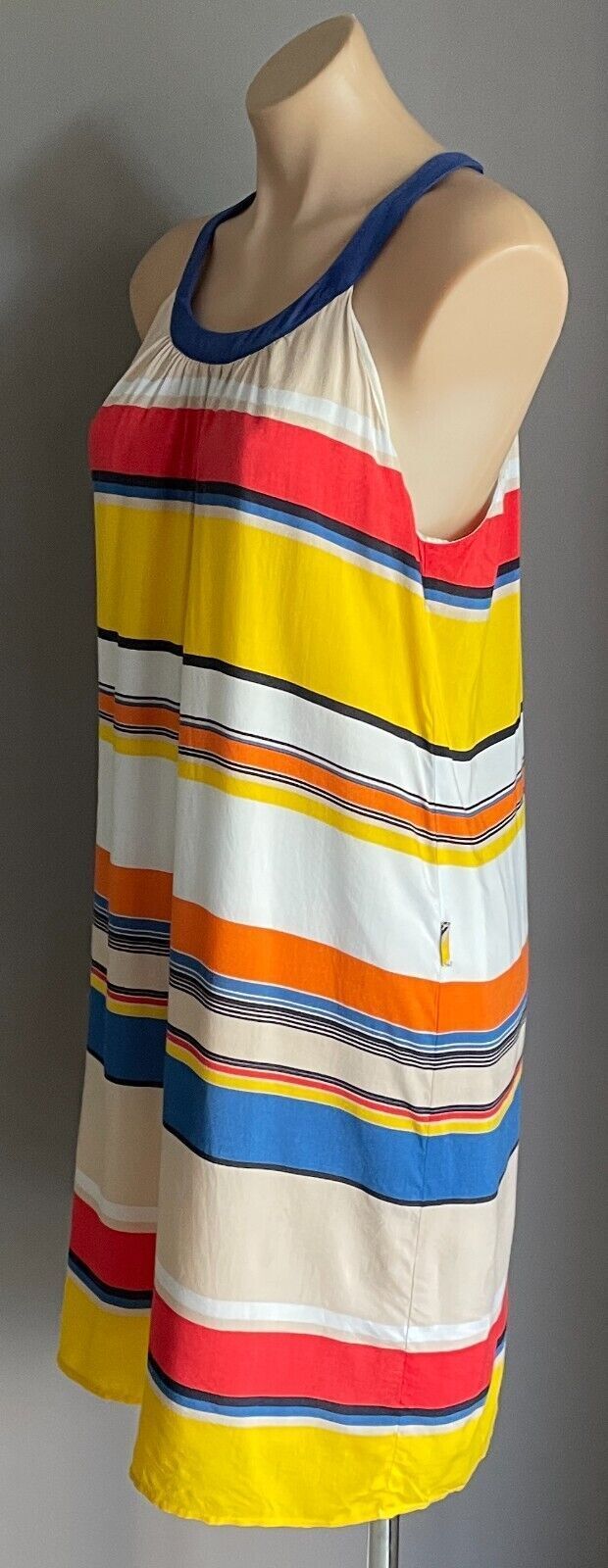 CHIPIE WOMAN Mini DressMulticolour Stripe Sleeveless Halter Neck Size 40 AU 12