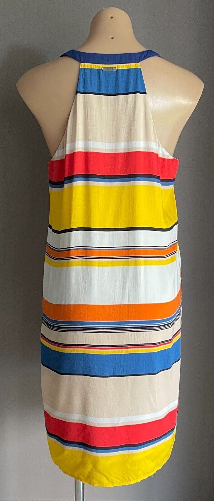 CHIPIE WOMAN Mini DressMulticolour Stripe Sleeveless Halter Neck Size 40 AU 12