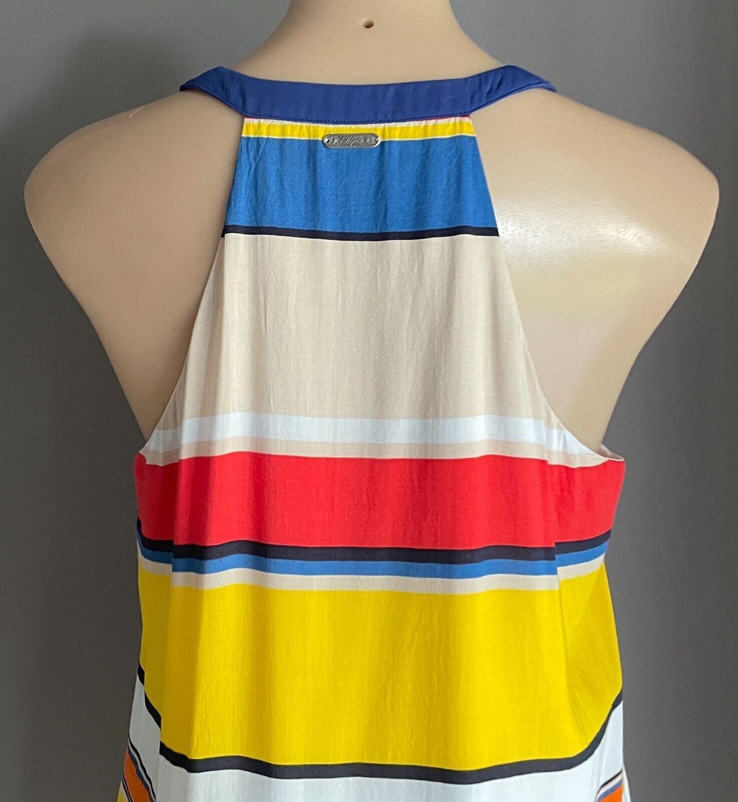 CHIPIE WOMAN Mini DressMulticolour Stripe Sleeveless Halter Neck Size 40 AU 12