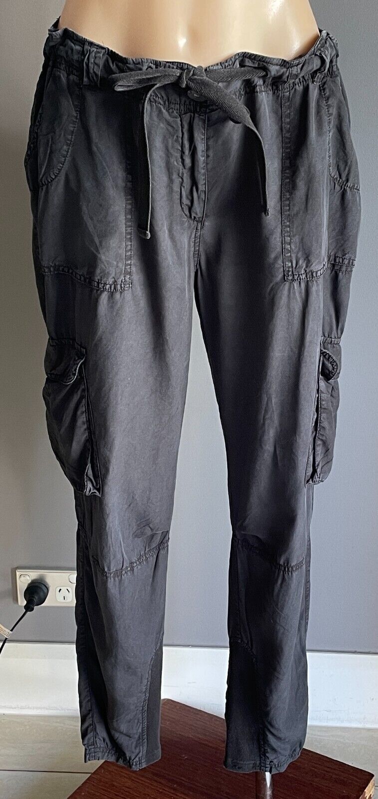 COUNTRY ROAD Black Cargo Pants Size 12 Pockets