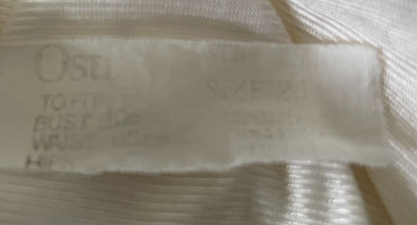 Vintage Petticoat OSTI Off White Nylon Lace Trim Full Slip Size 20
