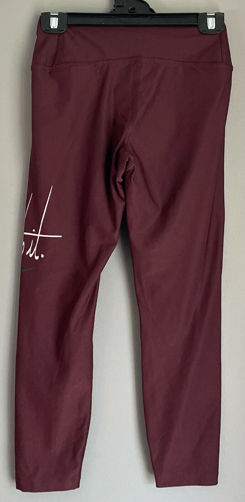 NIKE Dri-Fit Maroon Just Do It 7/8 Length Sz XS Activewear Pants Gym Leggings