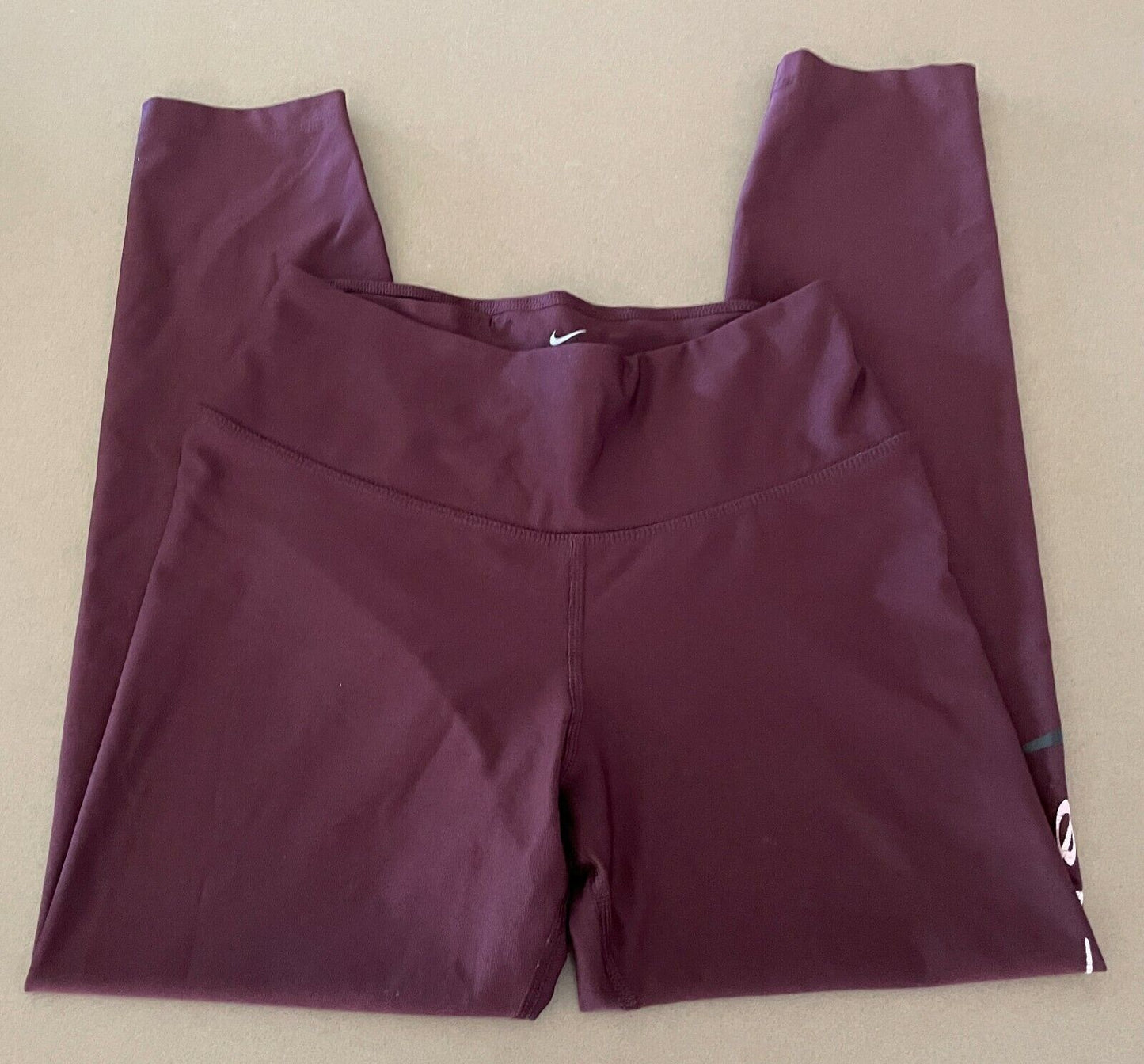 NIKE Dri-Fit Maroon Just Do It 7/8 Length Sz XS Activewear Pants Gym Leggings