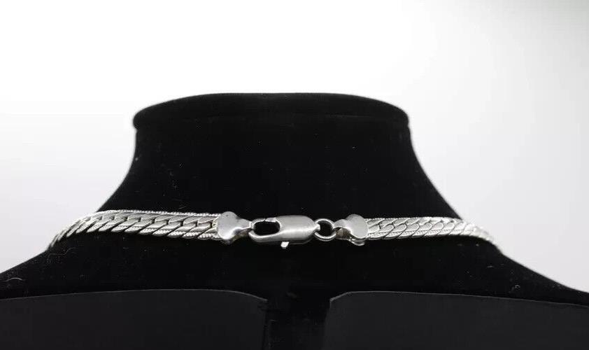 Stainless Steel Chunky Snake Chain Necklace 19cm Cubic Zirconia Stone Centre
