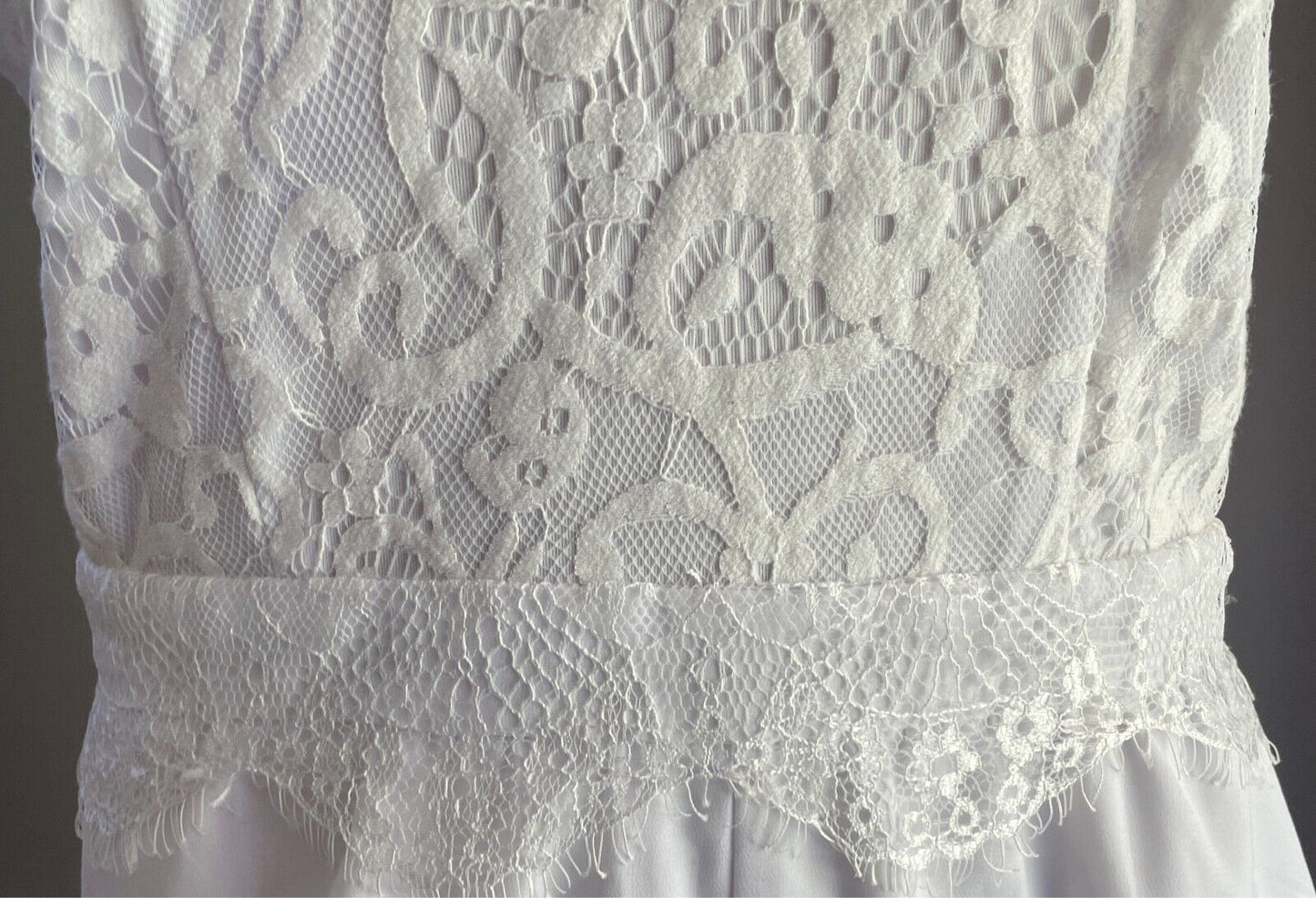 SHOWPO Romper White Lace Trim Sleeveless Playsuit Shortsuit  Shorts Size 12