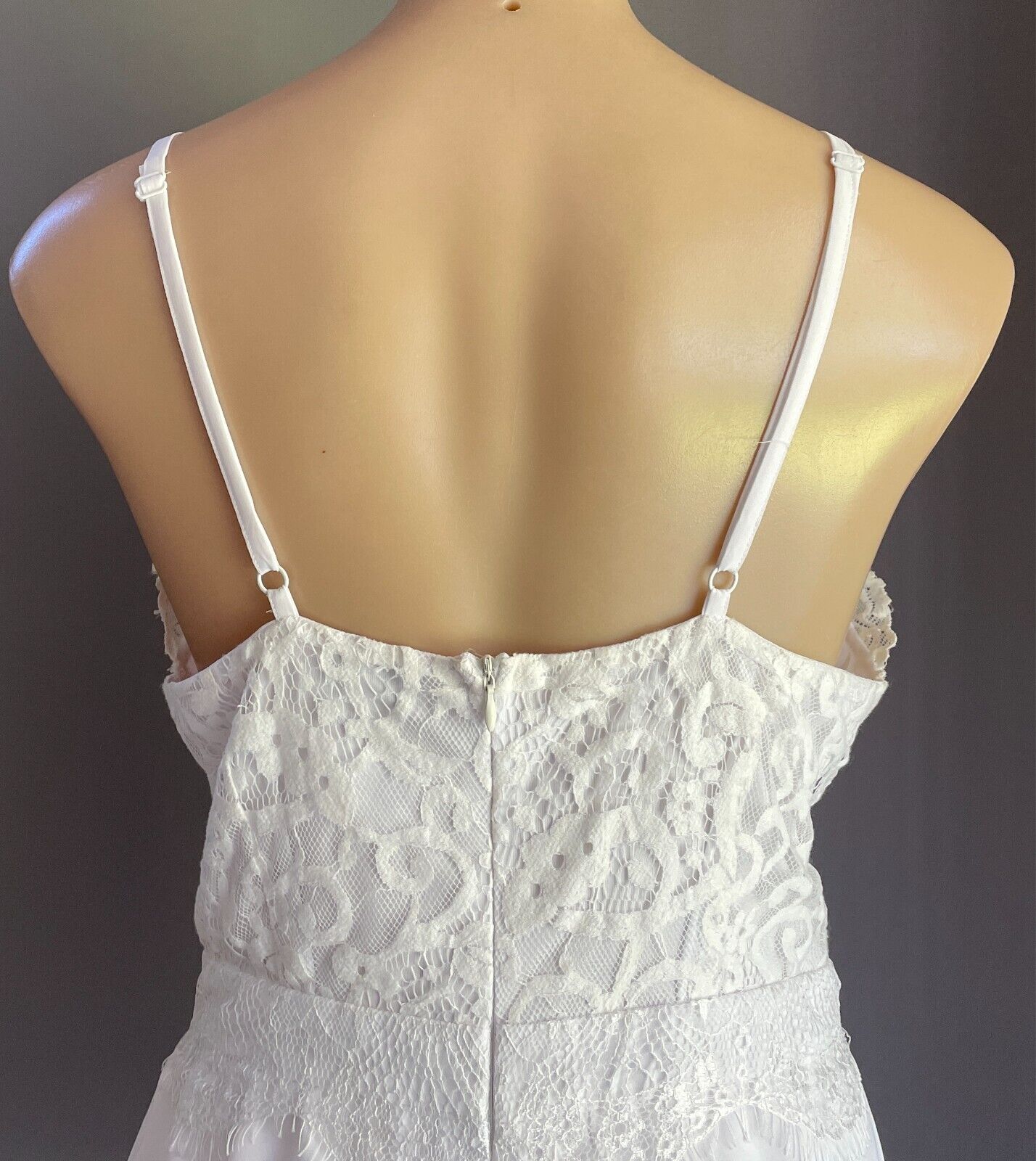 SHOWPO Romper White Lace Trim Sleeveless Playsuit Shortsuit  Shorts Size 12