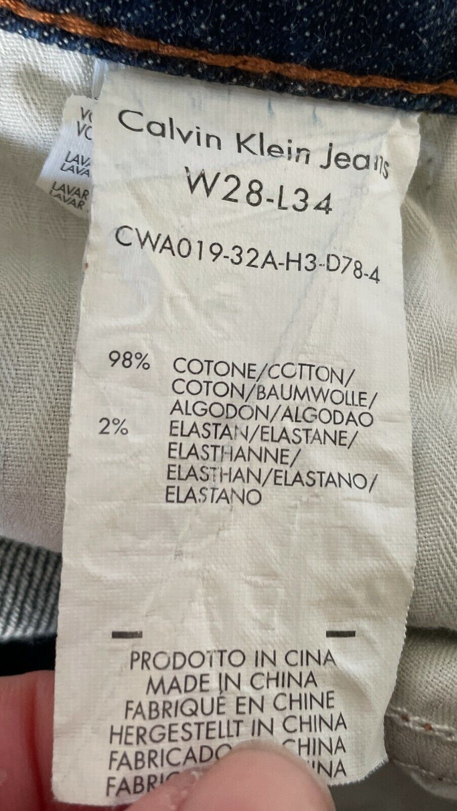 CALVIN KLEIN JEANS Blue Denim Ladies Size W 28/L 34 - CWA019-32A-H3-D78-4