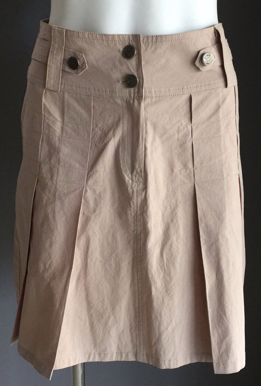 FILO Skirt Taupe Beige Pleat Ladies Size S 8 Retro