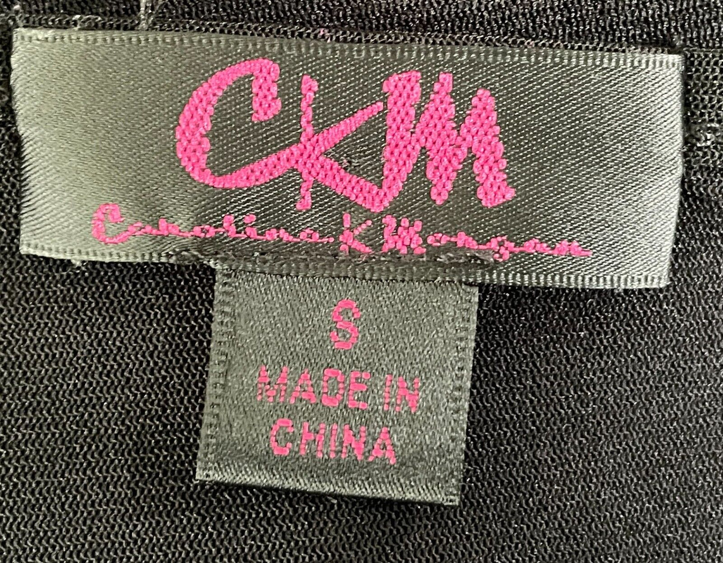 CKM Black Top Embroidered Mesh Net Sleeveless Sequins Trim Flounce Hem Size S 10