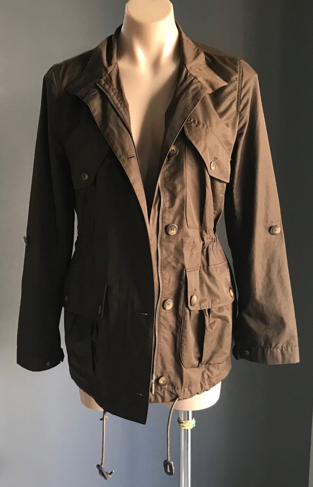 SPORTSCRAFT Coat Anorak Brown Long Sleeve Utility  Ladies Size 8 10