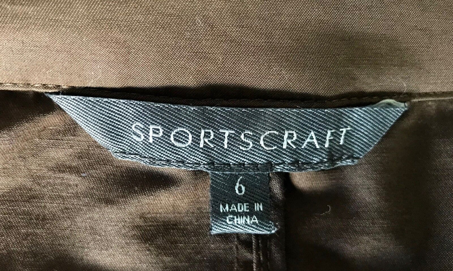 SPORTSCRAFT Coat Anorak Brown Long Sleeve Utility  Ladies Size 8 10