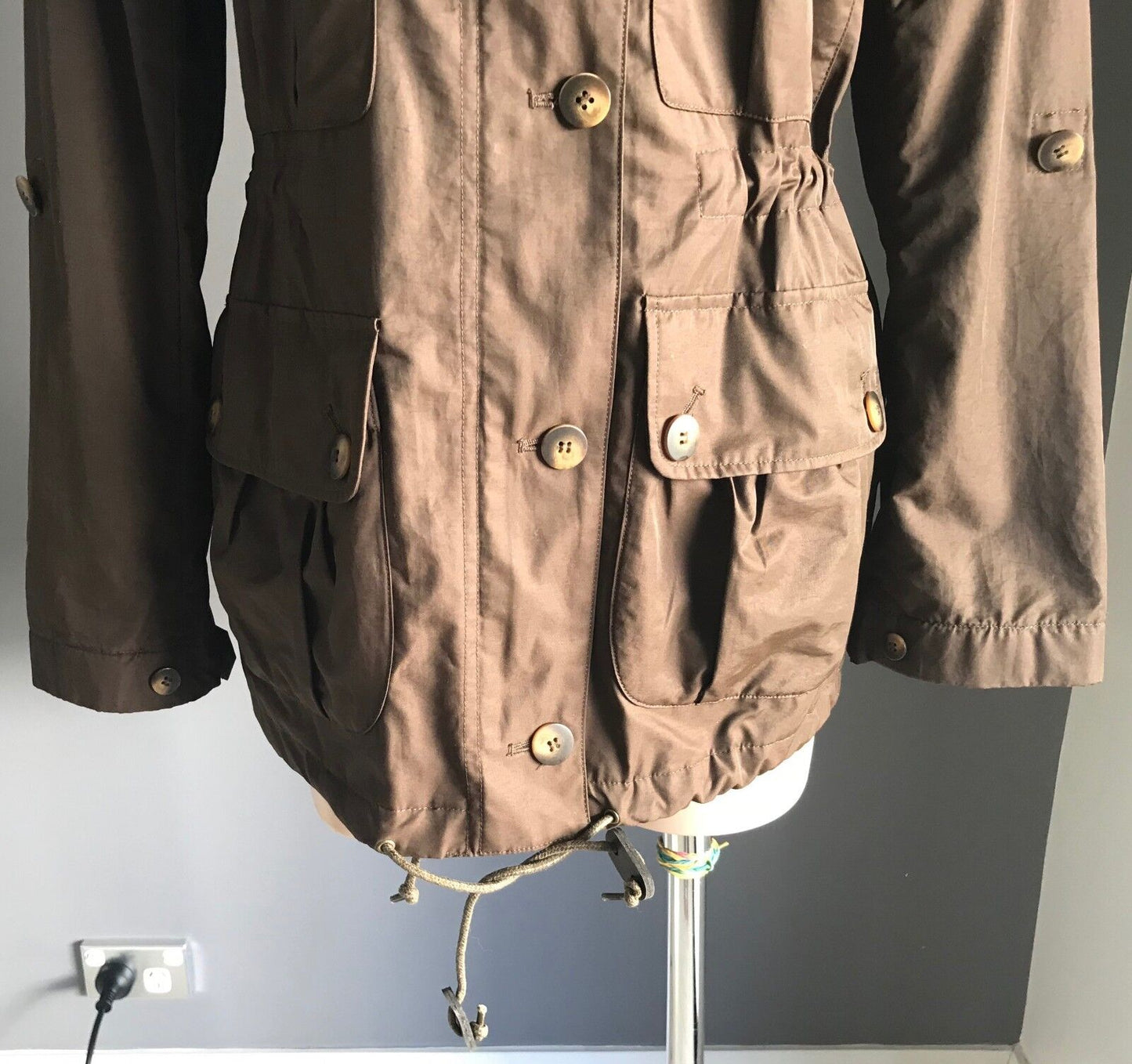 SPORTSCRAFT Coat Anorak Brown Long Sleeve Utility  Ladies Size 8 10