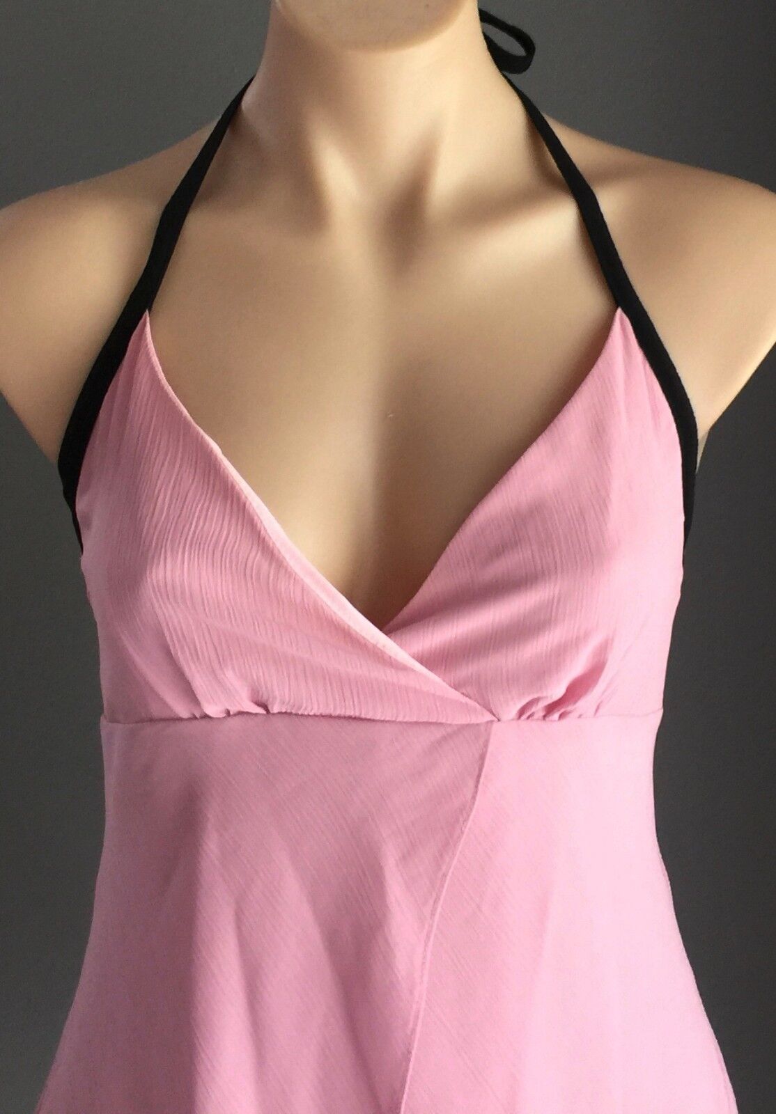 CKM Top Pink Halter Neck Asymmetrical Hem Blouse Ladies Size XL 12 NEW