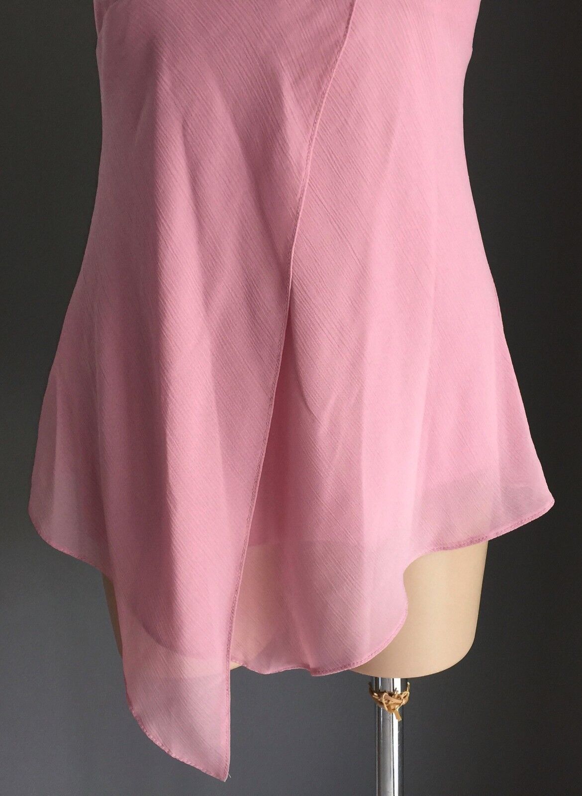 CKM Top Pink Halter Neck Asymmetrical Hem Blouse Ladies Size XL 12 NEW