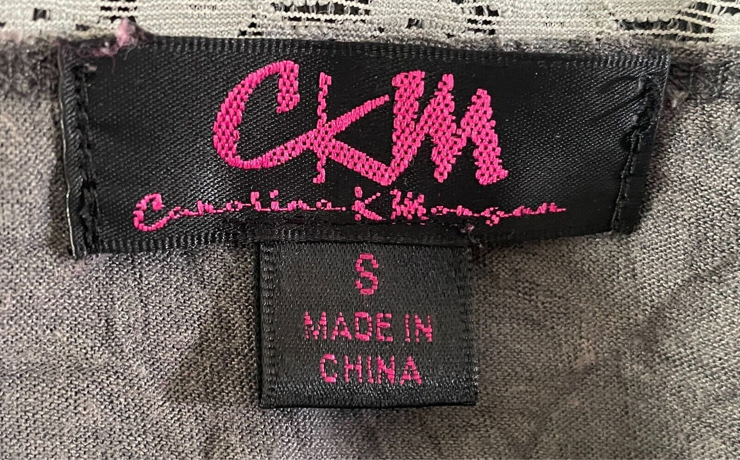 CKM Top Grey Wrinkle Look Cami Sleeveless Lace & Sequin Trim Cami Size S 10