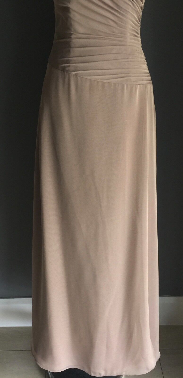 ANGELINE Gown Gold Evening Long Strapless Maxi Dress Size 8 NEW