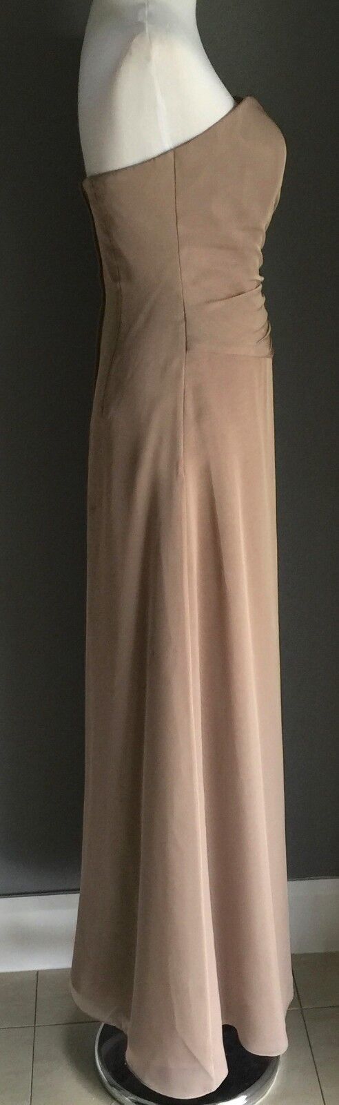 ANGELINE Gown Gold Evening Long Strapless Maxi Dress Size 8 NEW