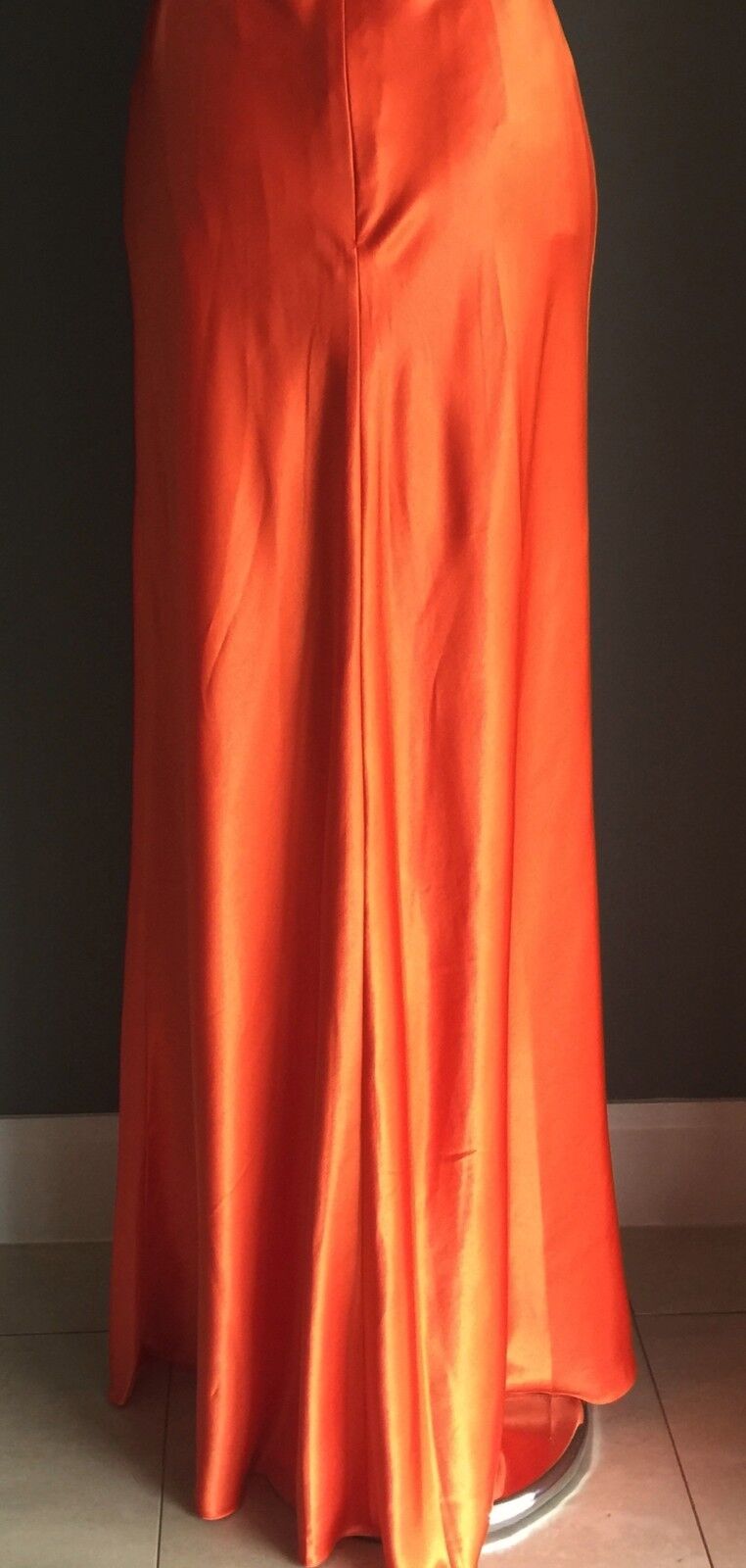 ANGELINE Evening Gown Orange Halter Neck Long Dress Ladies Size 10 Stylish NEW