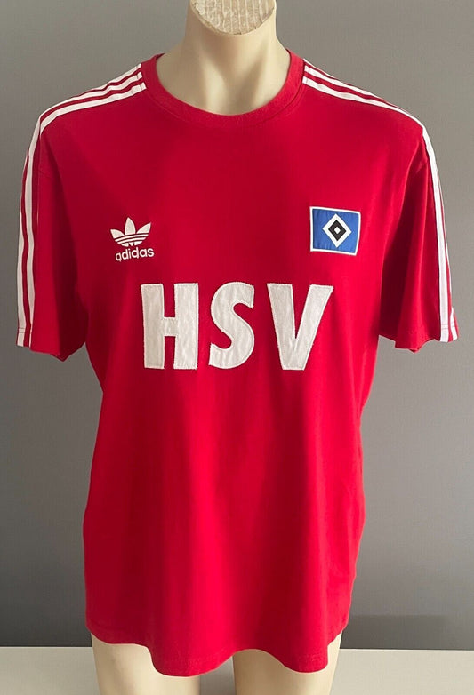 ADIDAS T-Shirt Hamburg HSV 1983 Champions League Away Red Winner Top Sz XL 2008