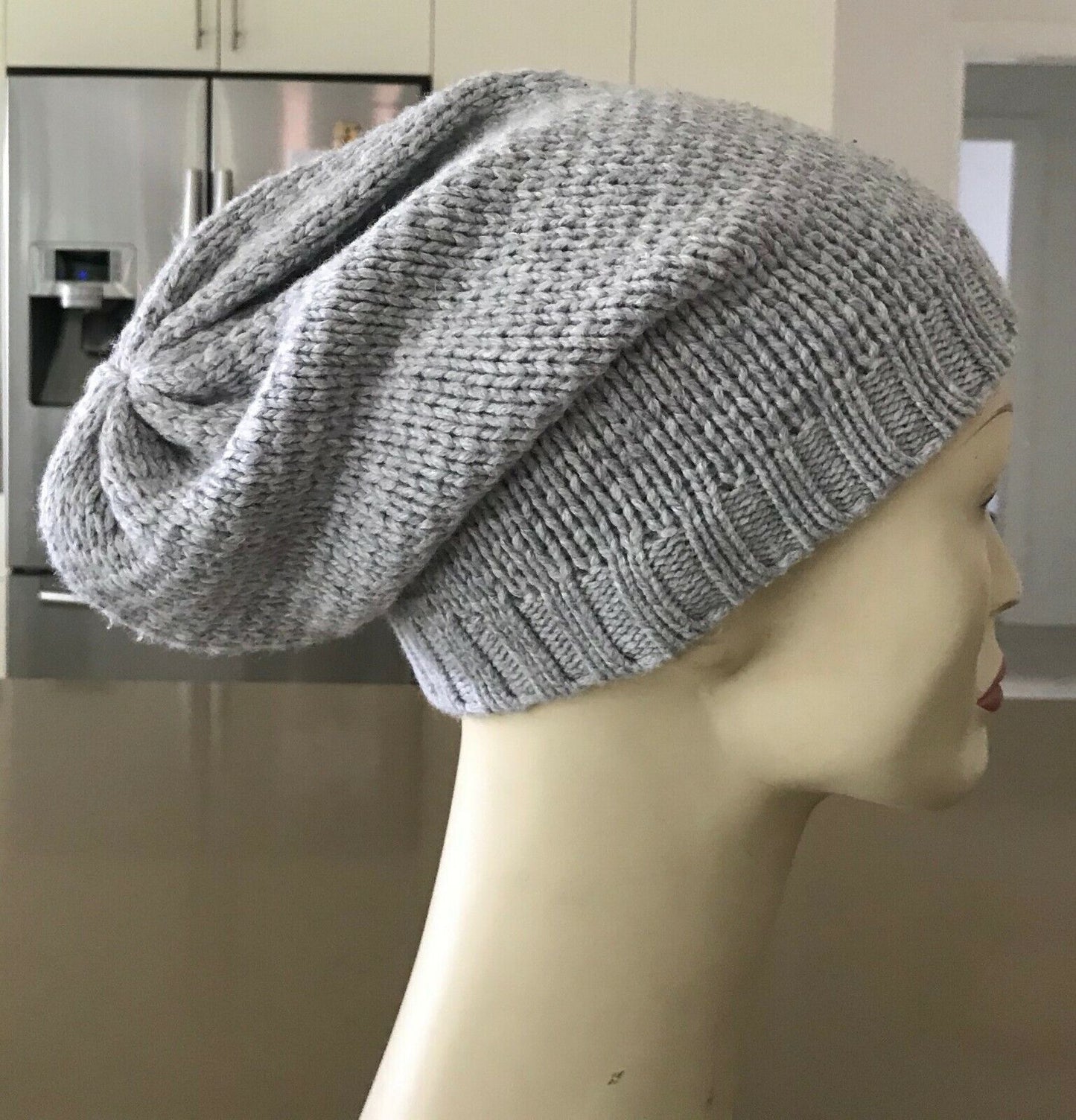 SEED HERITAGE Beanie Knit Slouch or Cuff Front Chunky Grey Winter Hat Cap