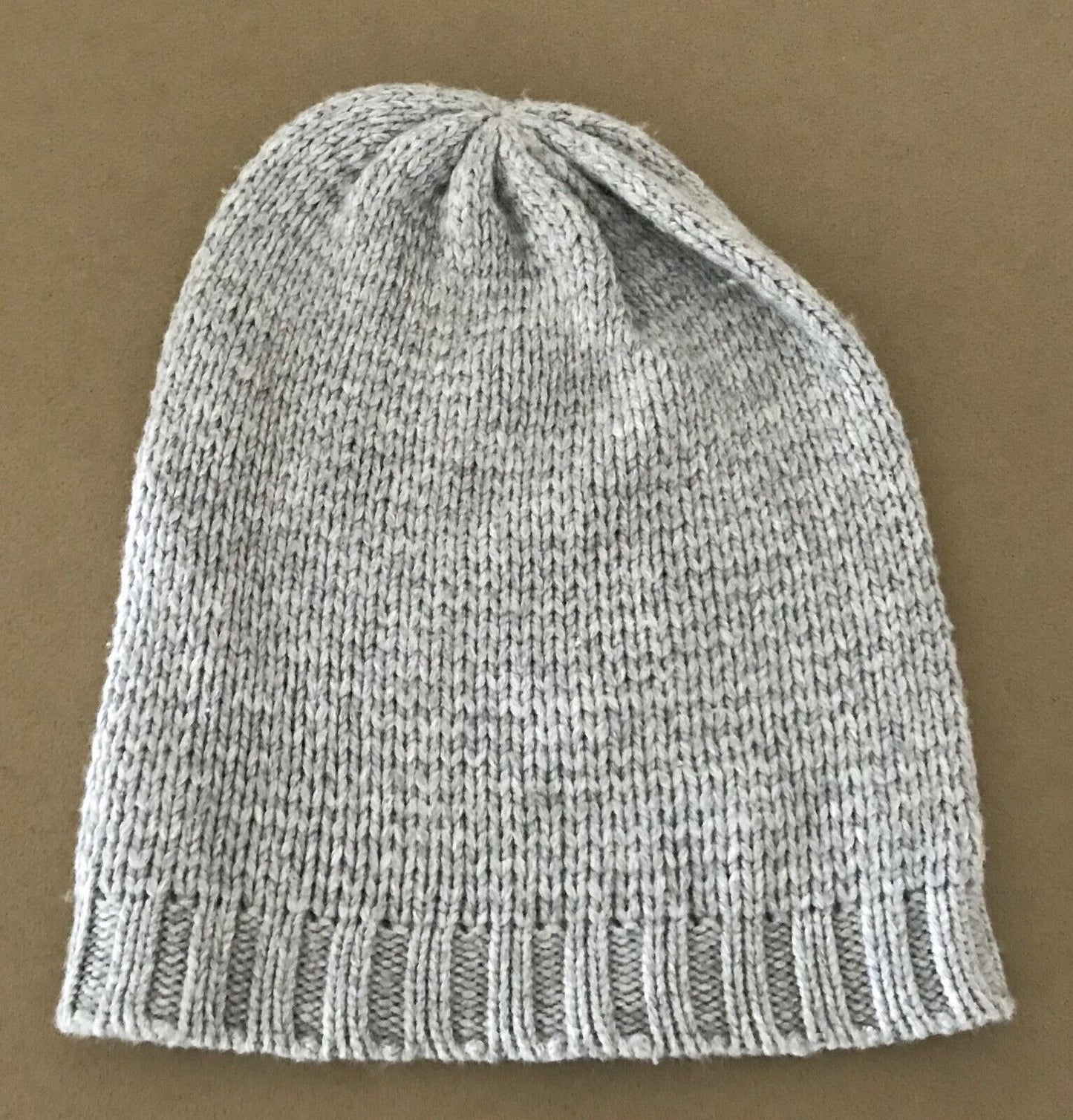 SEED HERITAGE Beanie Knit Slouch or Cuff Front Chunky Grey Winter Hat Cap