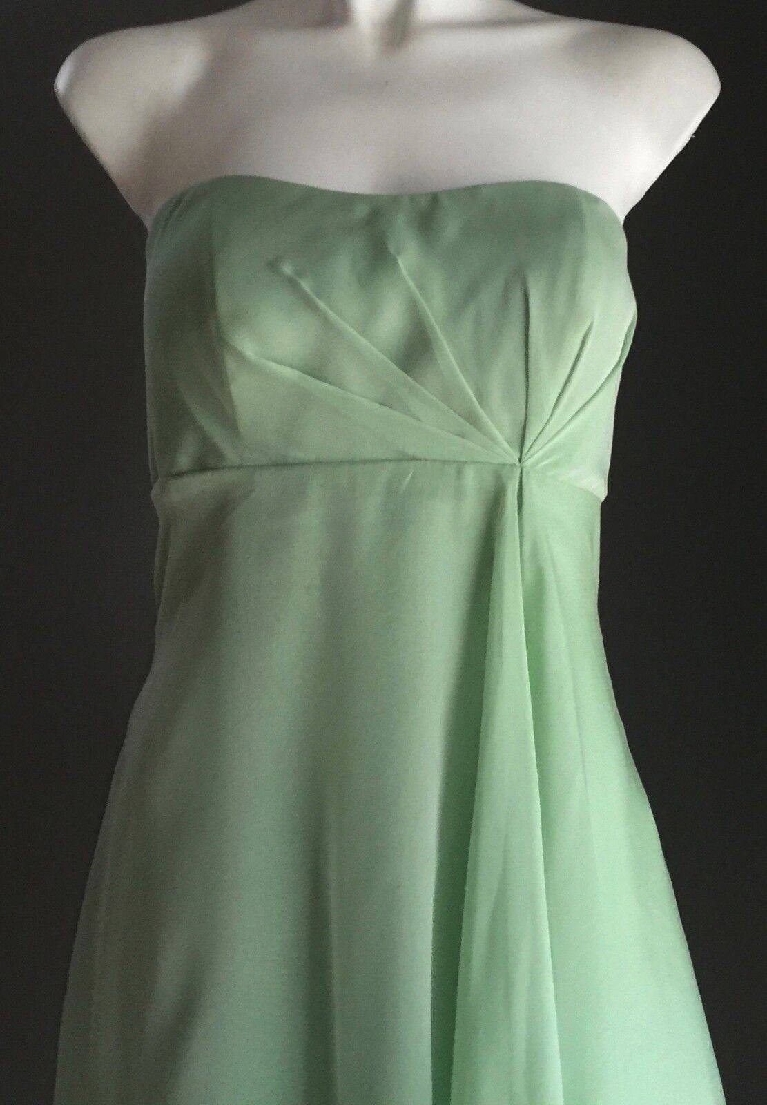 ANGELINE Gown Sage Green Hi Low Hem Empire Waist Dress Ladies Size 8 10 NEW