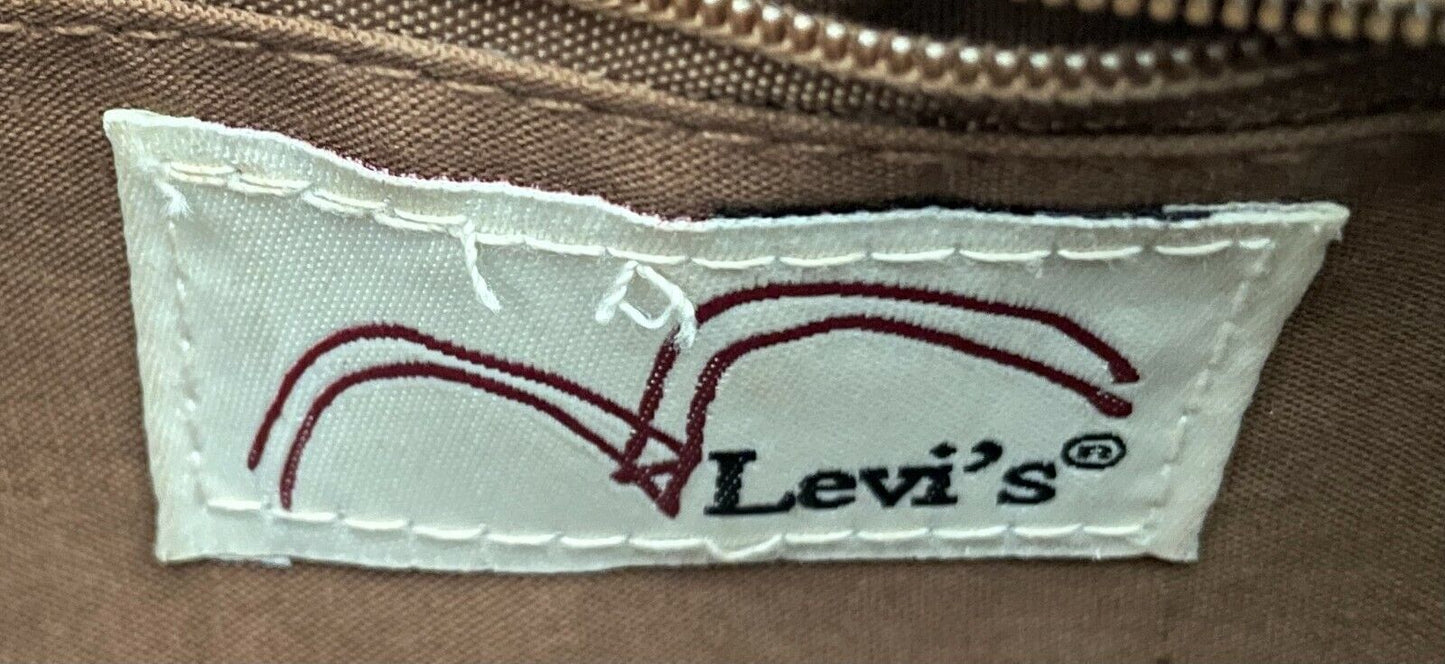 LEVIS Shoulder Bag Brown Tan Pleather Floral Etched Embossed Cross Body LEVI"S